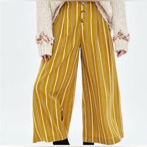 Zara TRF Collection - wide leg pants, color mustard stripe - size small